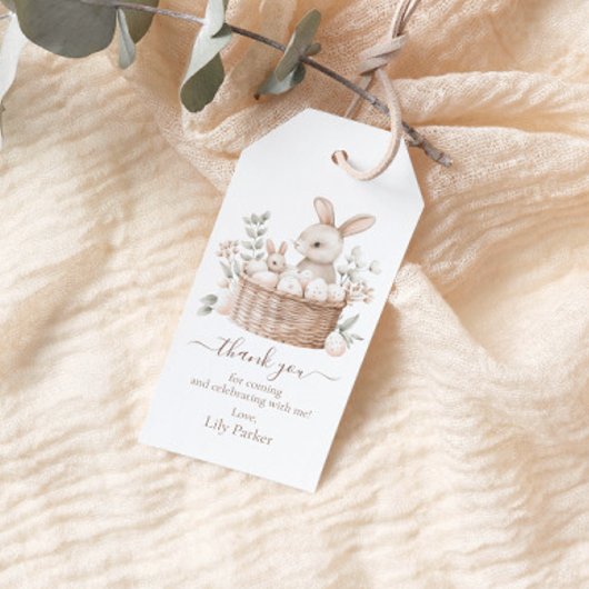 Pasen Brunch Egg Hunt Bunny Basket Dank u Cadeaulabel