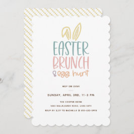 Pasen Brunch Egg Hunt Bunny Ears Kaart