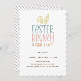 Pasen Brunch Egg Hunt Bunny Ears Kaart