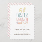 Pasen Brunch Egg Hunt Bunny Ears Kaart (Voorkant / Achterkant)