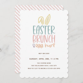 Pasen Brunch Egg Hunt Bunny Ears Kaart