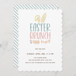 Pasen Brunch Egg Hunt Bunny Ears Kaart