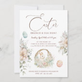 Pasen Brunch Egg Hunt Bunny Floral Kaart (Voorkant)