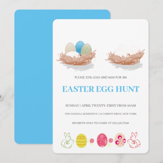 Pasen Brunch Egg Hunt Kaart (Voorkant / Achterkant)
