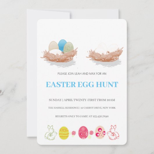 Pasen Brunch Egg Hunt Kaart (Voorkant)
