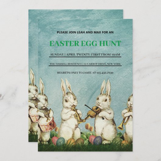 Pasen Brunch Egg Hunt Kaart (Voorkant / Achterkant)