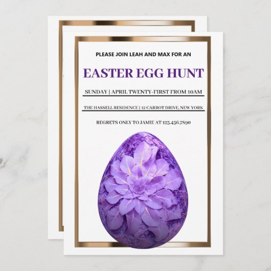 Pasen Brunch Egg Hunt Kaart (Voorkant / Achterkant)