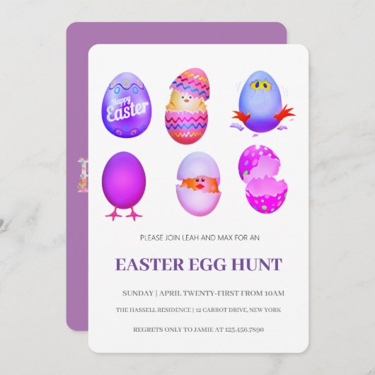 Pasen Brunch Egg Hunt Kaart (Voorkant / Achterkant)