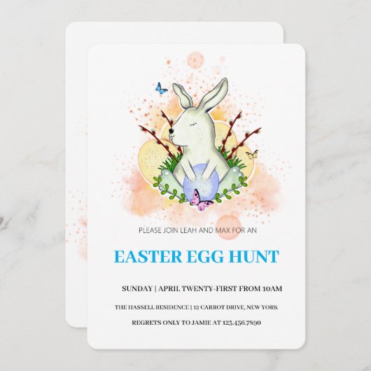 Pasen Brunch Egg Hunt Kaart (Voorkant / Achterkant)