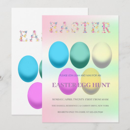 Pasen Brunch Egg Hunt Kaart (Voorkant / Achterkant)
