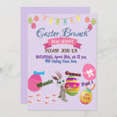 Pasen Brunch & Egg Hunt nodigen Kaart uit (Voorkant / Achterkant)