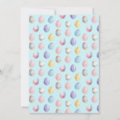 Pasen Brunch Ei Hunt Bunny Kleurrijke Pastel Blauw Kaart (Achterkant)