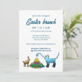 Pasen brunch & Ei Hunt Uitnodiging (Staand voorkant)