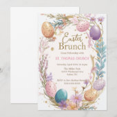 Pasen brunch eieren jacht feest paasfeest kaart (Voorkant / Achterkant)