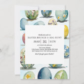 Pasen brunch & eieren jagen | Knuffelkonijn Pasen Kaart (Achterkant)