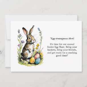 Pasen Brunch & Eieren zoeken   Wildflower Bunny Kaart