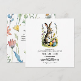 Pasen Brunch & Eieren zoeken | Wildflower Bunny Kaart