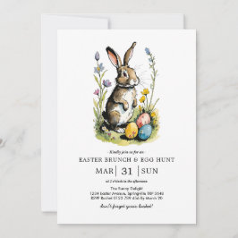 Pasen Brunch & Eieren zoeken | Wildflower Bunny Kaart