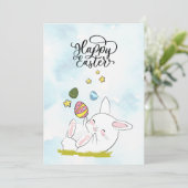 Pasen Brunch & Eierenjacht | Knuffel Konijn Paasei Kaart (Staand voorkant)