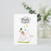 Pasen Brunch & Eierenjacht | Knuffel Konijn Paasei Uitnodiging Briefkaart (Staand voorkant)