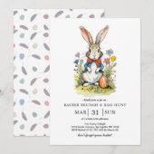 Pasen Brunch & Eierenjacht | Wildflower Bunny Kaart (Voorkant / Achterkant)