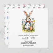 Pasen Brunch & Eierenjacht | Wildflower Bunny Kaart (Voorkant / Achterkant)