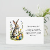 Pasen Brunch & Eierenjacht | Wildflower Bunny Kaart (Staand voorkant)