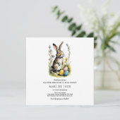 Pasen Brunch & Eierenjacht | Wildflower Bunny Kaart (Staand voorkant)