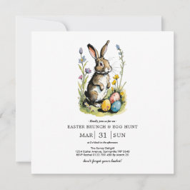 Pasen Brunch & Eierenjacht | Wildflower Bunny Kaart