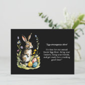 Pasen Brunch & Eierenjacht | Wildflower Bunny Kaart (Staand voorkant)