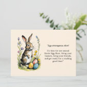 Pasen Brunch & Eierenjacht | Wildflower Bunny Kaart (Staand voorkant)