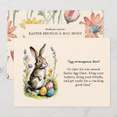 Pasen Brunch & Eierenjacht | Wildflower Bunny Kaart (Voorkant / Achterkant)
