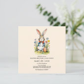 Pasen Brunch & Eierenjacht | Wildflower Bunny Kaart (Staand voorkant)