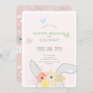 Pasen Brunch en Egg Hunt Bunny Ears Uitnodiging