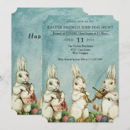 Pasen Brunch en Egg Hunt  Bunny Kaart