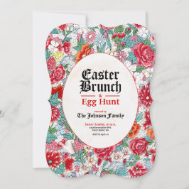 Pasen Brunch en Egg Hunt Decoratieve Uitnodiging