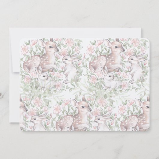 Pasen Brunch en Egg Hunt Deer Bunny Uitnodiging (Achterkant)