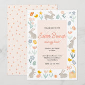 Pasen Brunch en Egg Hunt Kaart (Voorkant / Achterkant)