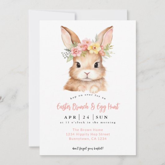 Pasen Brunch en Egg Hunt Kaart (Voorkant)