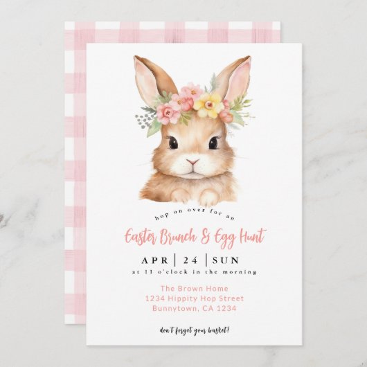 Pasen Brunch en Egg Hunt Kaart (Voorkant / Achterkant)