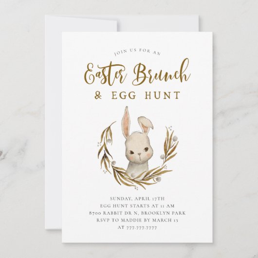 Pasen Brunch en Egg Hunt Kaart (Voorkant)