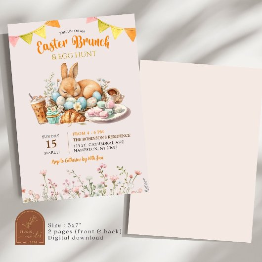 Pasen Brunch en Egg Hunt Kaart