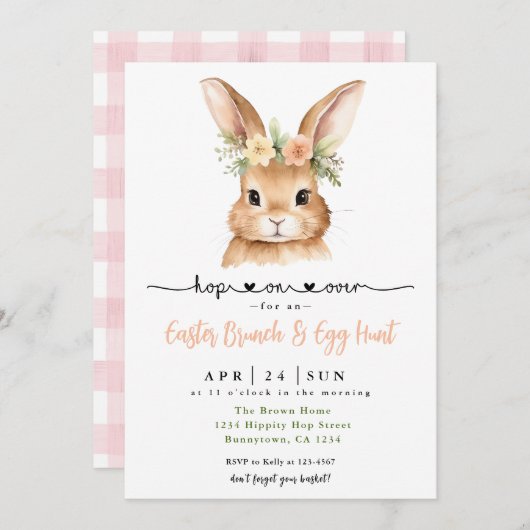 Pasen Brunch en Egg Hunt Kaart (Voorkant / Achterkant)