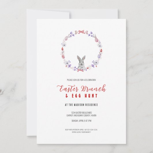 Pasen Brunch en Egg Hunt Kaart (Voorkant)