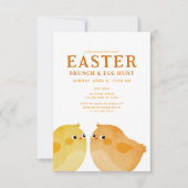Pasen Brunch en Egg Hunt met twee kleine kippen Kaart (Voorkant)