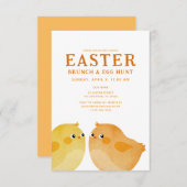 Pasen Brunch en Egg Hunt met twee kleine kippen Kaart (Voorkant / Achterkant)