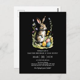 Pasen Brunch en Egg Hunt | Wildflower Bunny Briefkaart