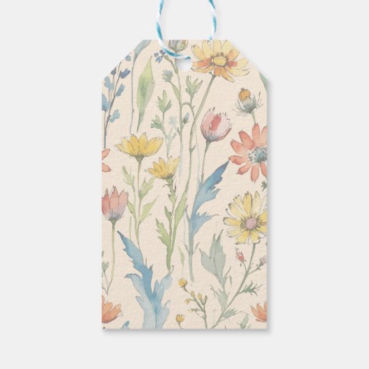 Pasen Brunch en Egg Hunt | Wildflower Bunny Cadeaulabel (Achterkant)