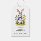 Pasen Brunch en Egg Hunt | Wildflower Bunny Cadeaulabel (Voorkant)