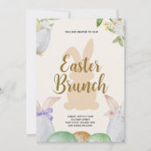 Pasen Brunch en Egg Hunt | Wildflower Bunny Kaart (Voorkant)